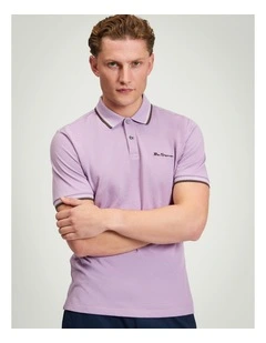 Signature Pique Polo in Purple