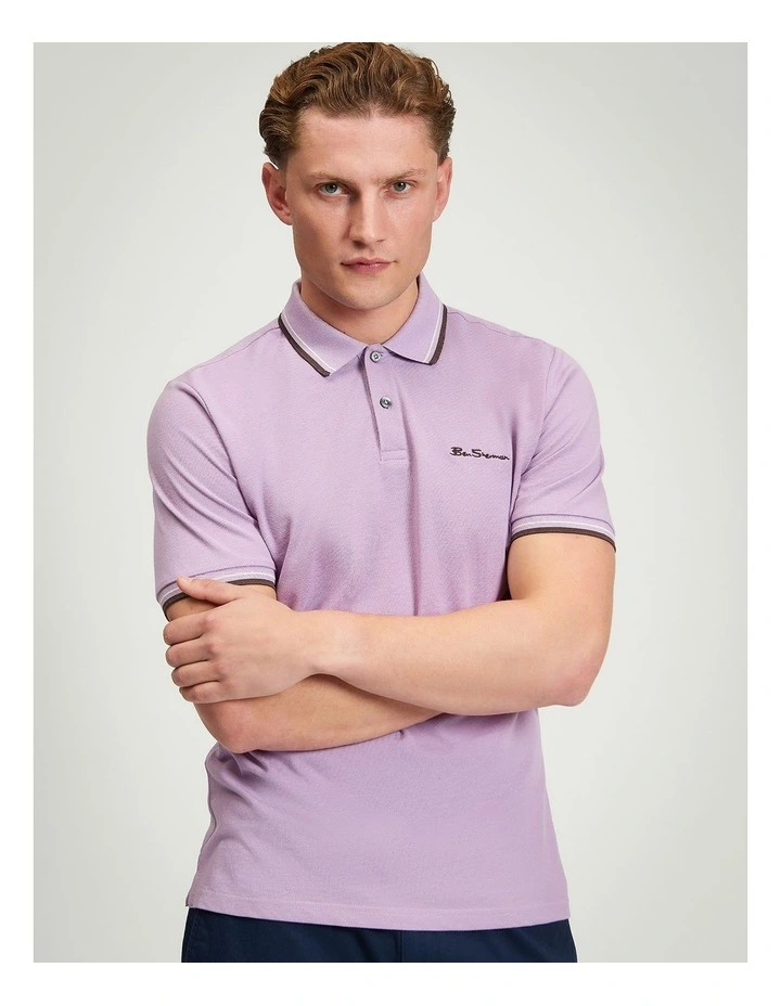 Signature Pique Polo in Purple image 1