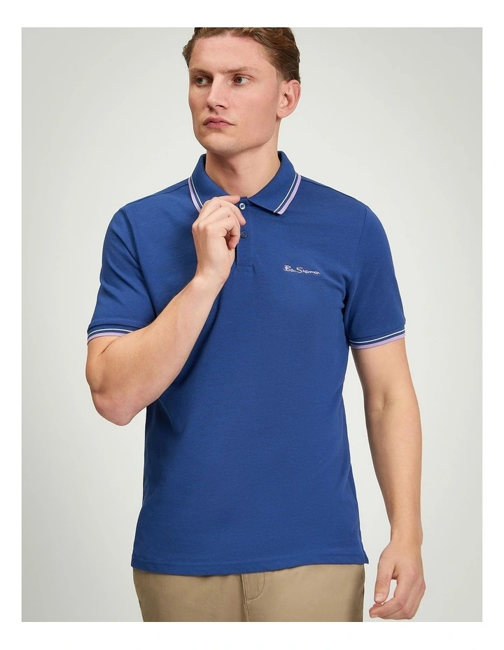 Signature Pique Polo in Blue Ink image 1