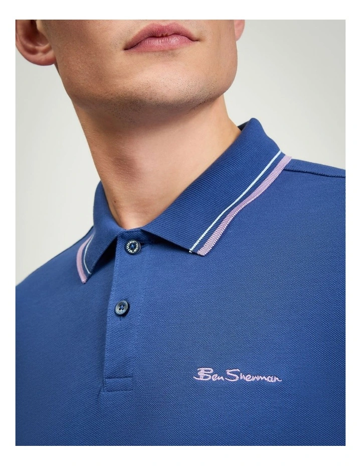 Signature Pique Polo in Blue Ink image 4