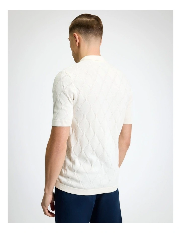 Texture Sport Polo in Ivory image 2