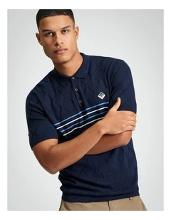 Texture Sport Polo in Dark Navy