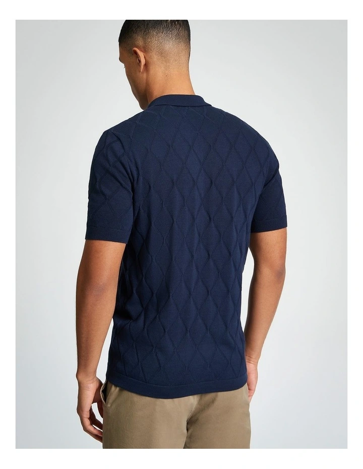 Texture Sport Polo in Dark Navy image 2