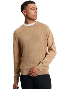 Textured Front Crew Neck Knit in Sand