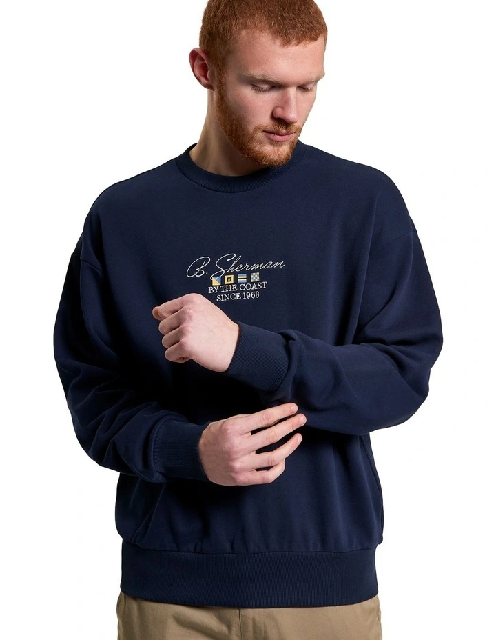 By The Coast Crew Nexk in Dark Navy image 1