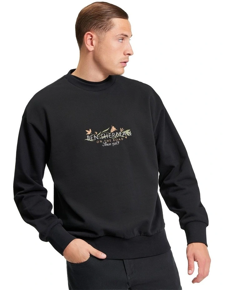 On The Road Crew Neck Sweartshirt in Black image 1
