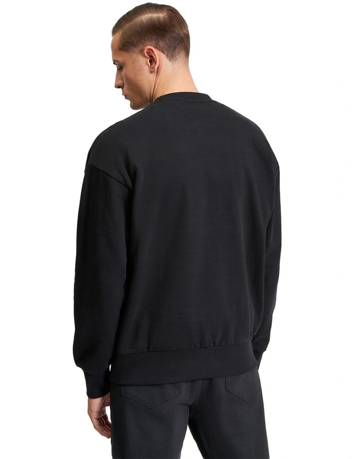 On The Road Crew Neck Sweartshirt in Black image 2
