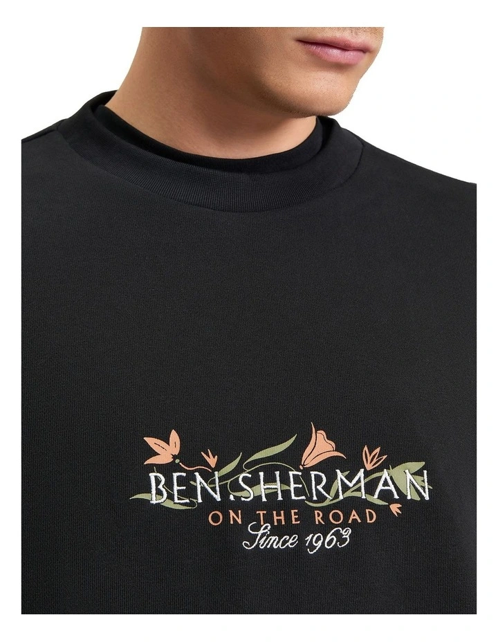 On The Road Crew Neck Sweartshirt in Black image 4