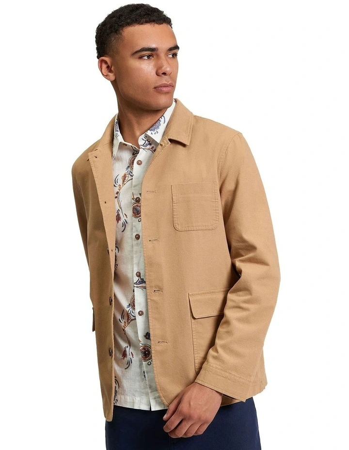 Canvas Chore Jacket in Camel image 1