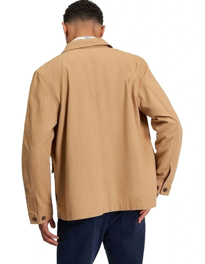 Canvas Chore Jacket in Camel image 2