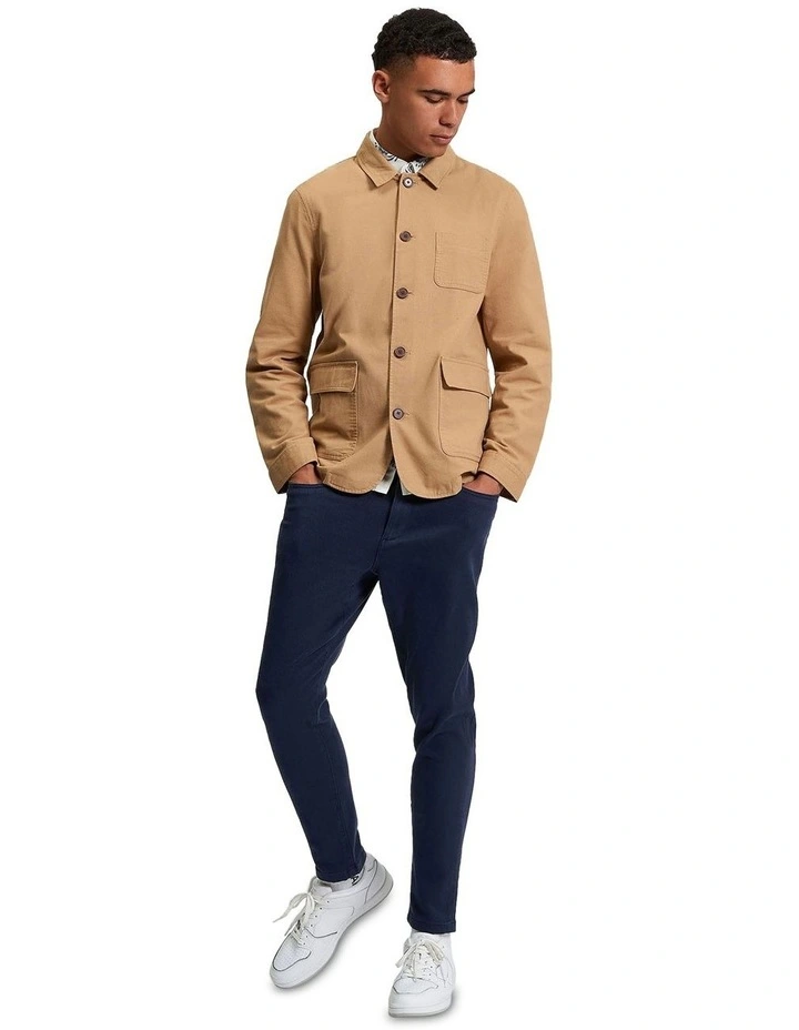 Canvas Chore Jacket in Camel image 3