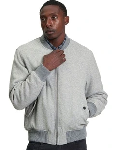 Wool Melange Bomber in Grey