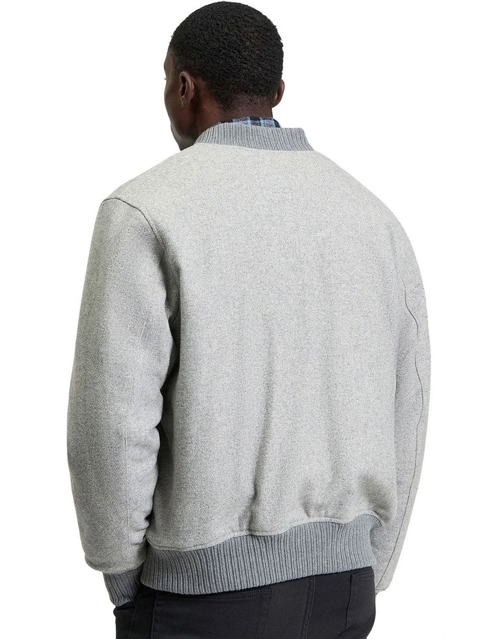 Wool Melange Bomber in Grey image 2