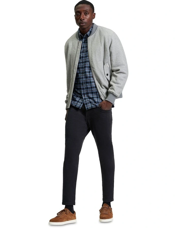 Wool Melange Bomber in Grey image 3