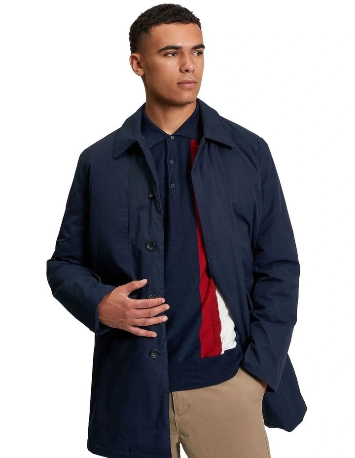 Waxed Car Coat in Dark Navy image 1