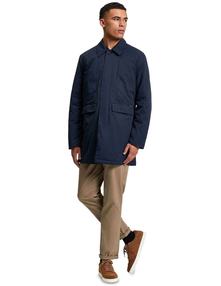 Waxed Car Coat in Dark Navy image 3