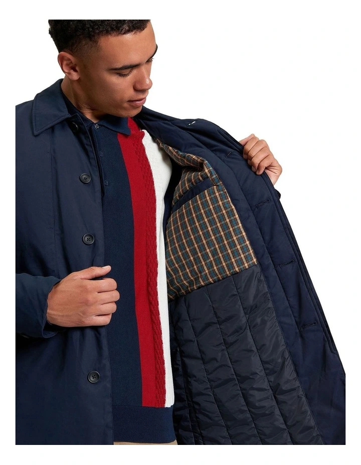 Waxed Car Coat in Dark Navy image 5