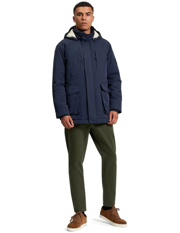 Heavy Parka Jacket in Dark Navy image 3