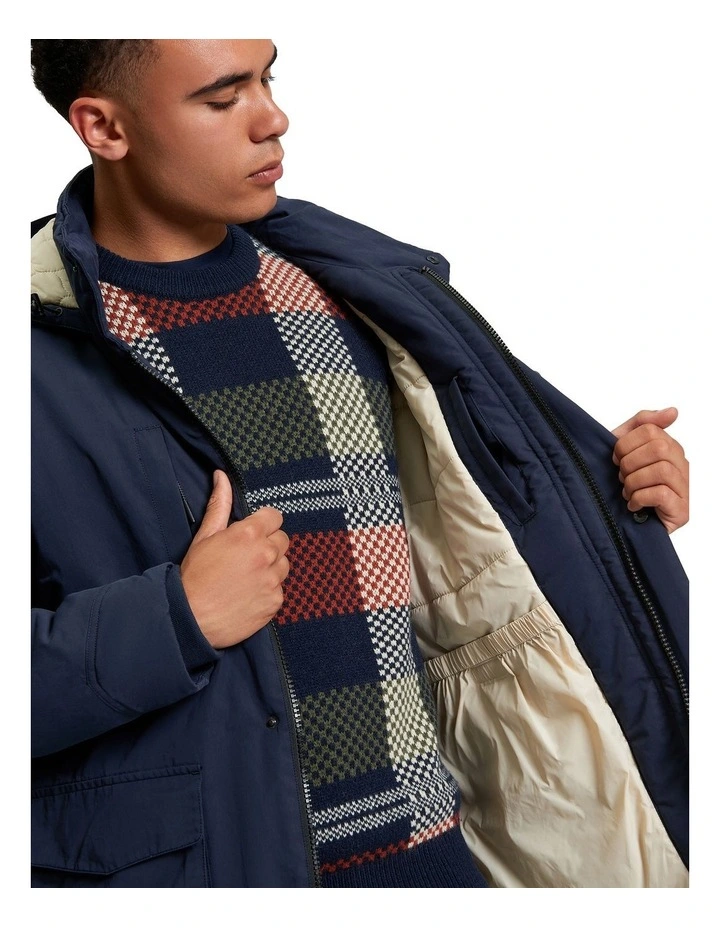 Heavy Parka Jacket in Dark Navy image 4