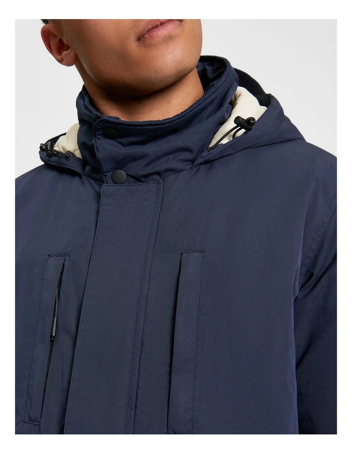 Heavy Parka Jacket in Dark Navy image 5