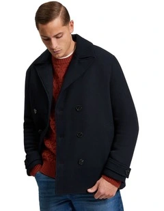 Peacoat Coat in Dark Navy