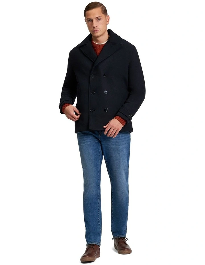Peacoat Coat in Dark Navy image 2