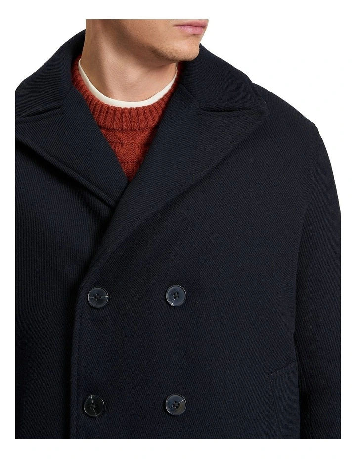 Peacoat Coat in Dark Navy image 4