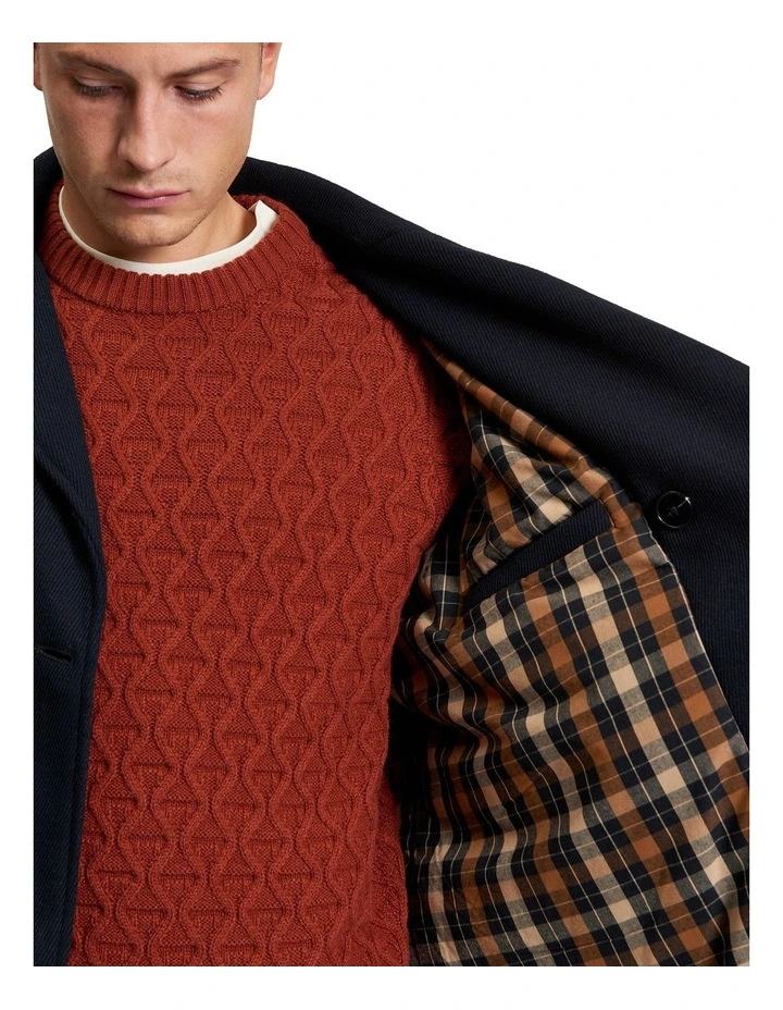 Peacoat Coat in Dark Navy image 5