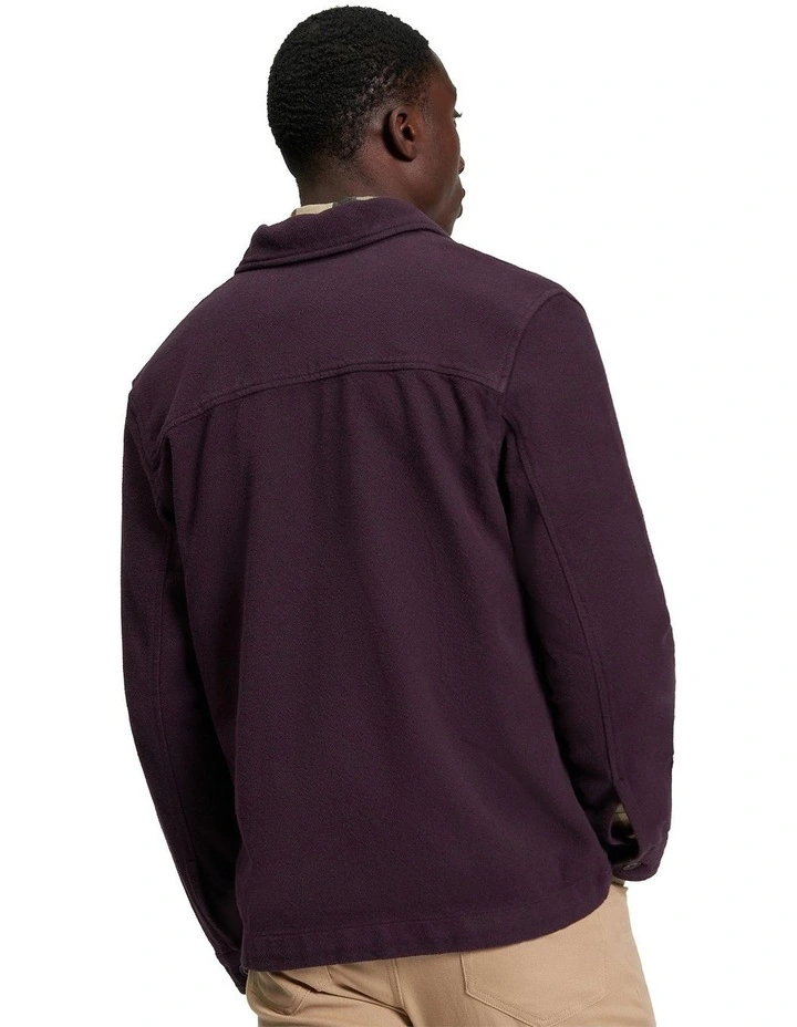 Warm Chore Jacket in Dark Wine image 2