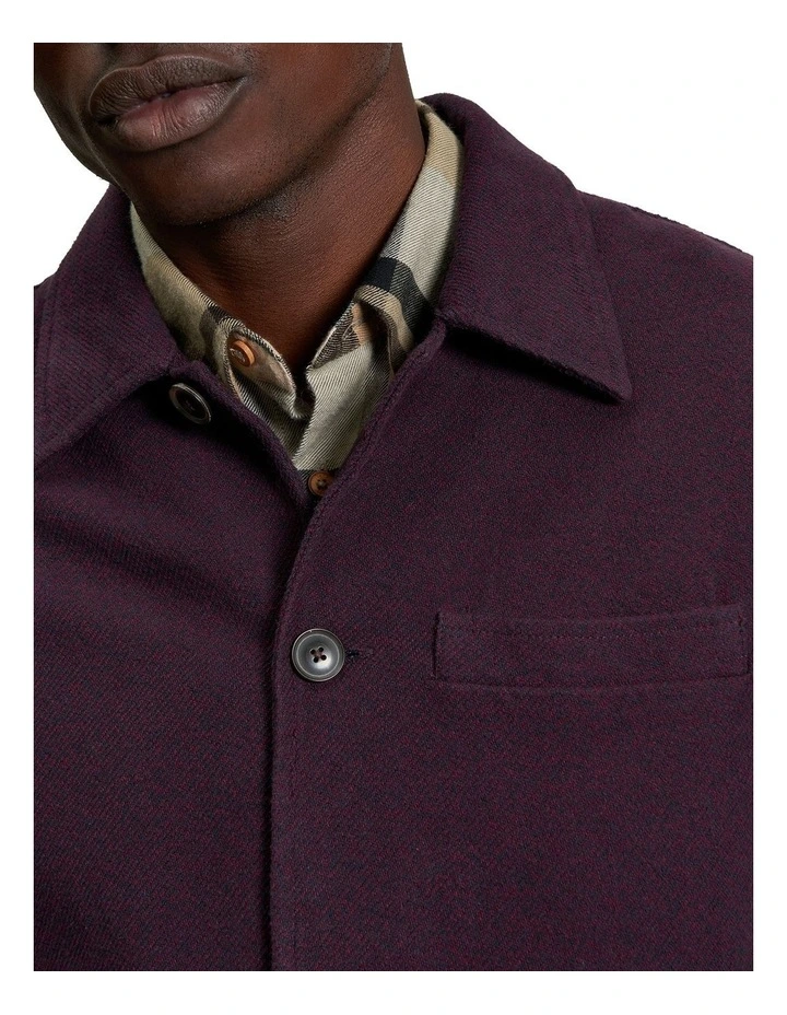 Warm Chore Jacket in Dark Wine image 4