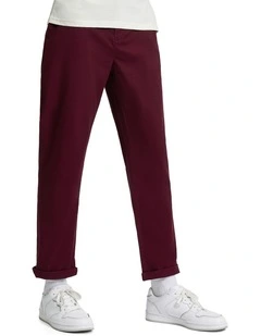 Signature Slim Stretch Chino Pant in Dark Wine