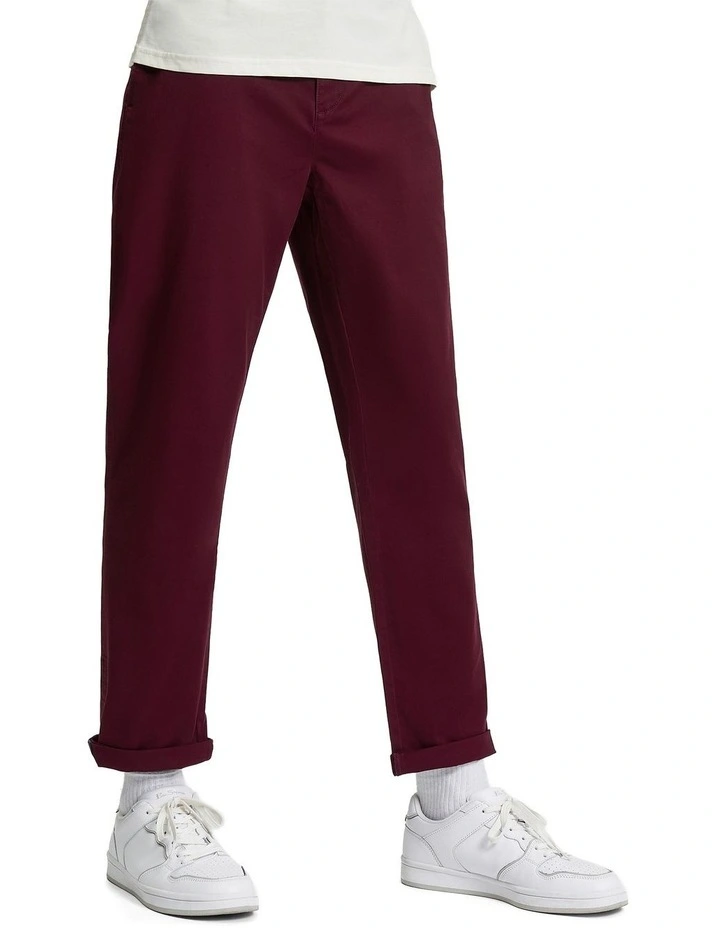 Signature Slim Stretch Chino Pant in Dark Wine image 1