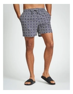 Mono Geo Print Swimshort in Twilight