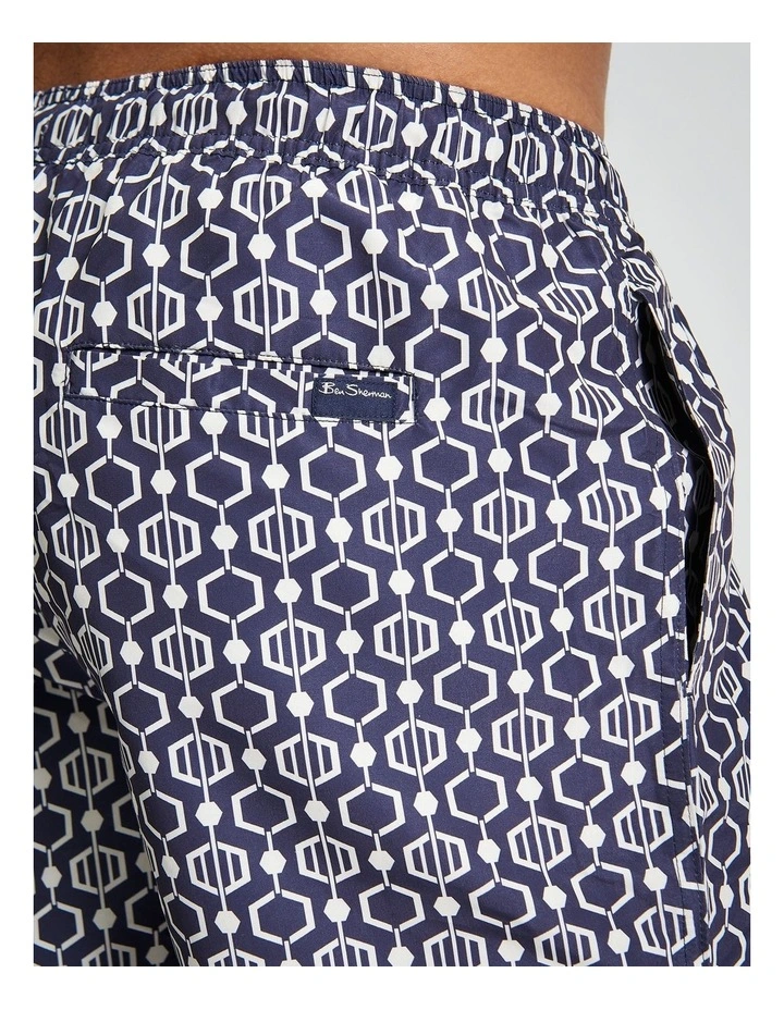 Mono Geo Print Swimshort in Twilight image 4
