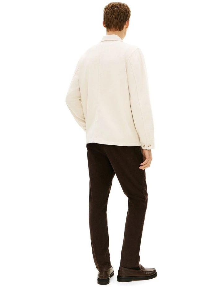 Washed Denim Chore Jacket in Cream image 2