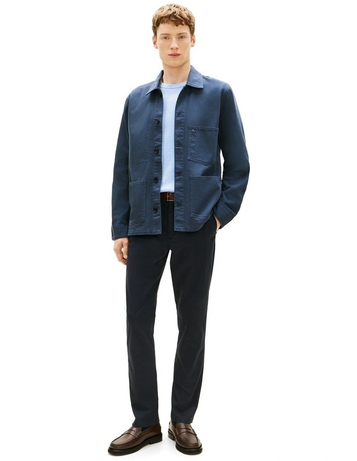 Washed Denim Chore Jacket in Navy image 3