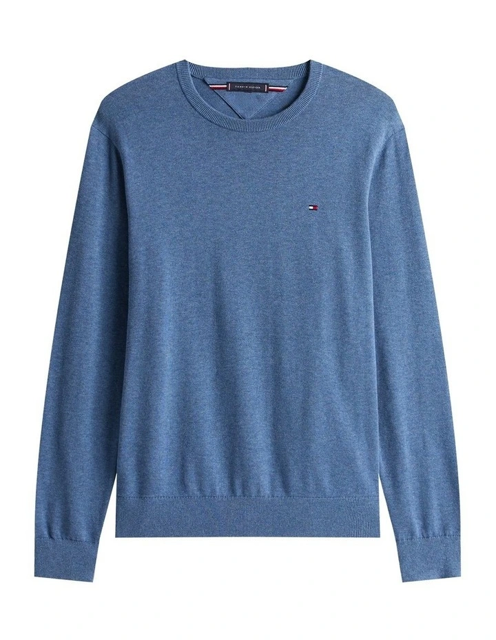 Flag Embroidery Crew Neck Jumper in Blue image 5