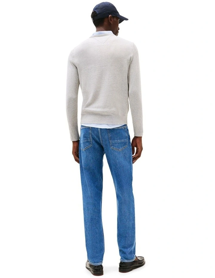 Flag Embroidery Crew Neck Jumper in Grey image 2