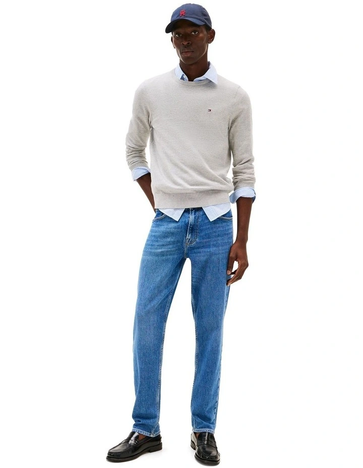 Flag Embroidery Crew Neck Jumper in Grey image 3