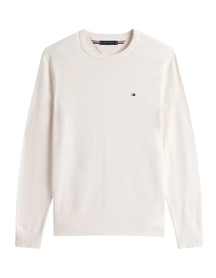 Flag Embroidery Crew Neck Jumper in Cream image 5