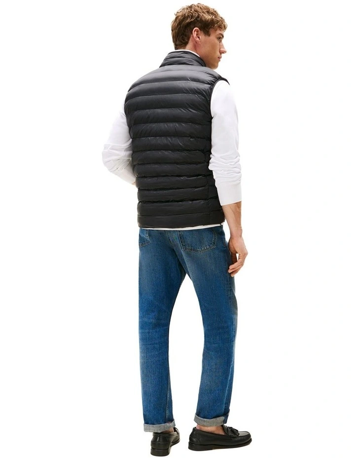 Packable Quilted Vest in Black image 3