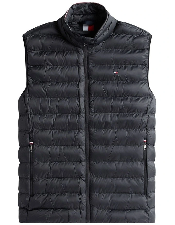 Packable Quilted Vest in Black image 5