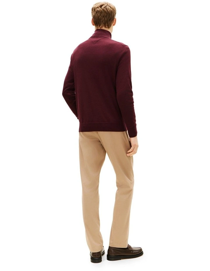 Half-Zip Mock Turtleneck Jumper in Red image 3