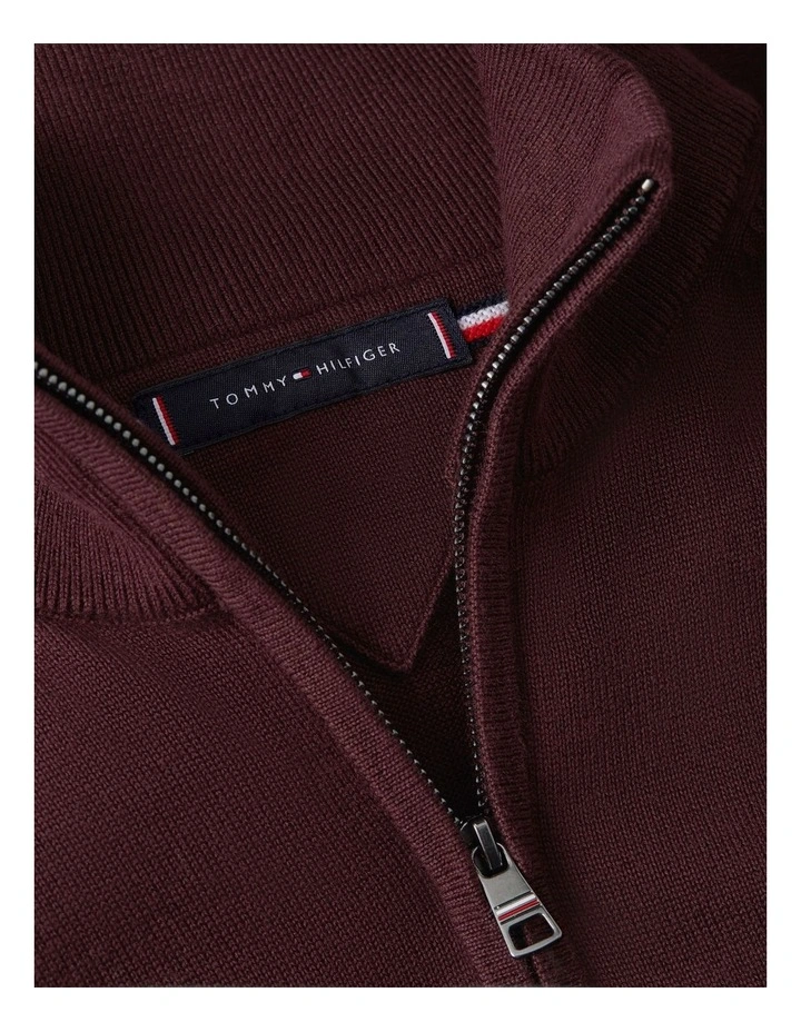 Half-Zip Mock Turtleneck Jumper in Red image 5