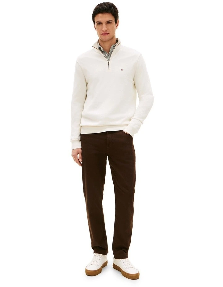 Half-Zip Mock Turtleneck Jumper in Cream image 3