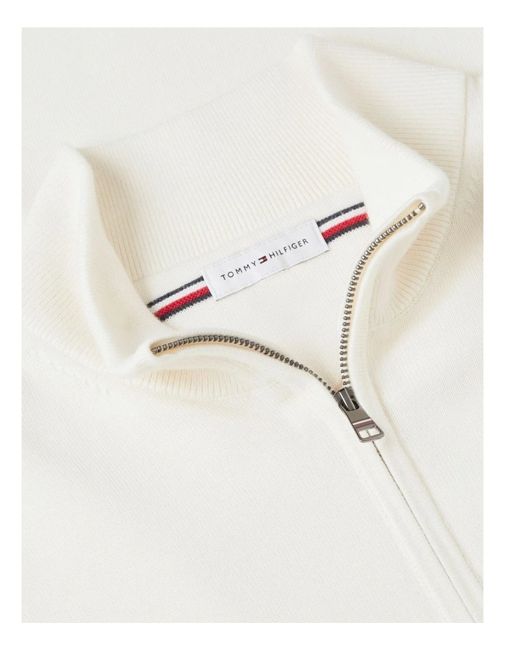 Half-Zip Mock Turtleneck Jumper in Cream image 5