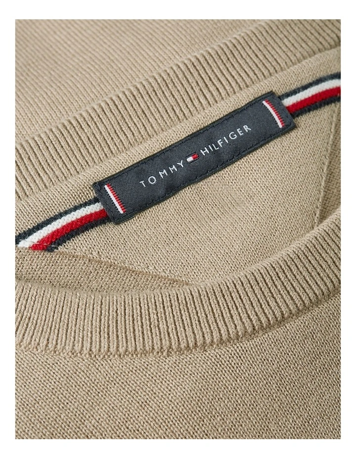 Flag Embroidery Crew Neck Jumper in Brown image 5