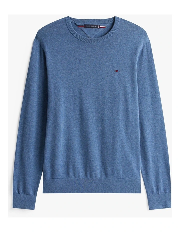 Flag Embroidery Crew Neck Jumper in Blue image 6