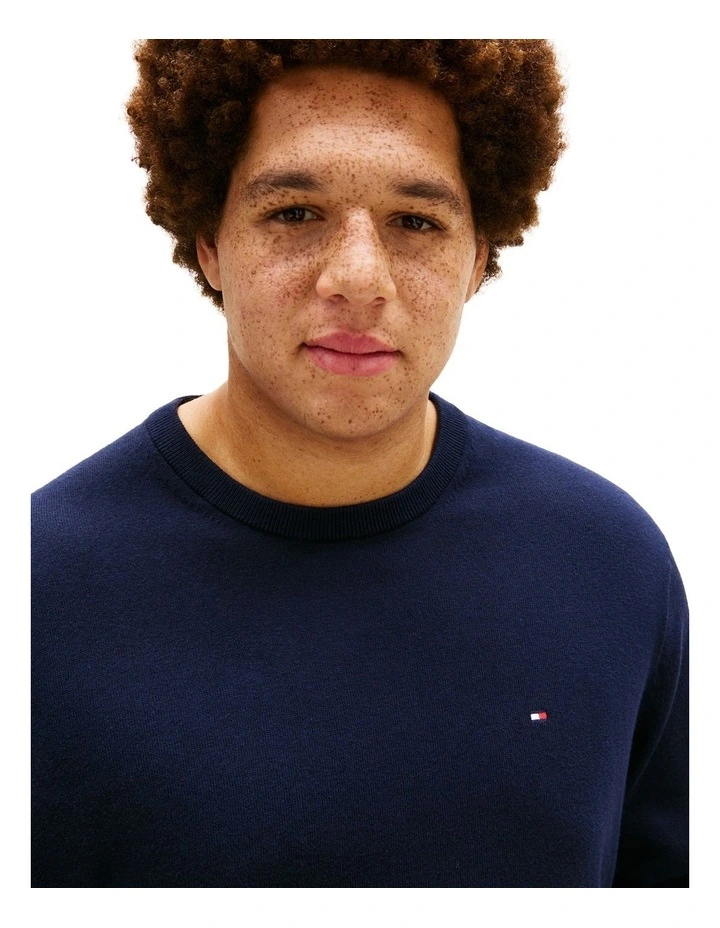 Big And Tall Flag Embroidery Jumper With Cashmere in Navy image 4