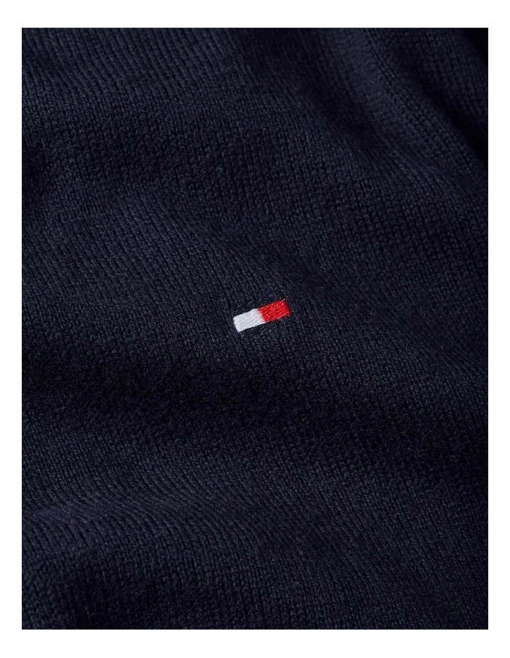 Big And Tall Flag Embroidery Jumper With Cashmere in Navy image 5